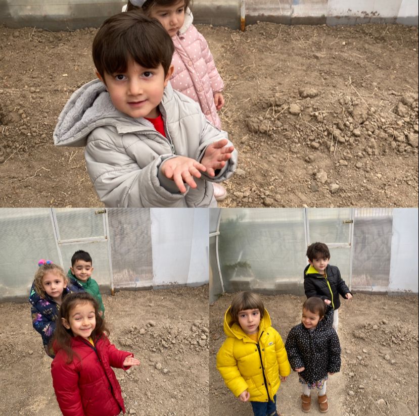 Altınyıldız Kreş ve Anaokulu öğrencileri tohumlarını toprakla buluşturuyor.