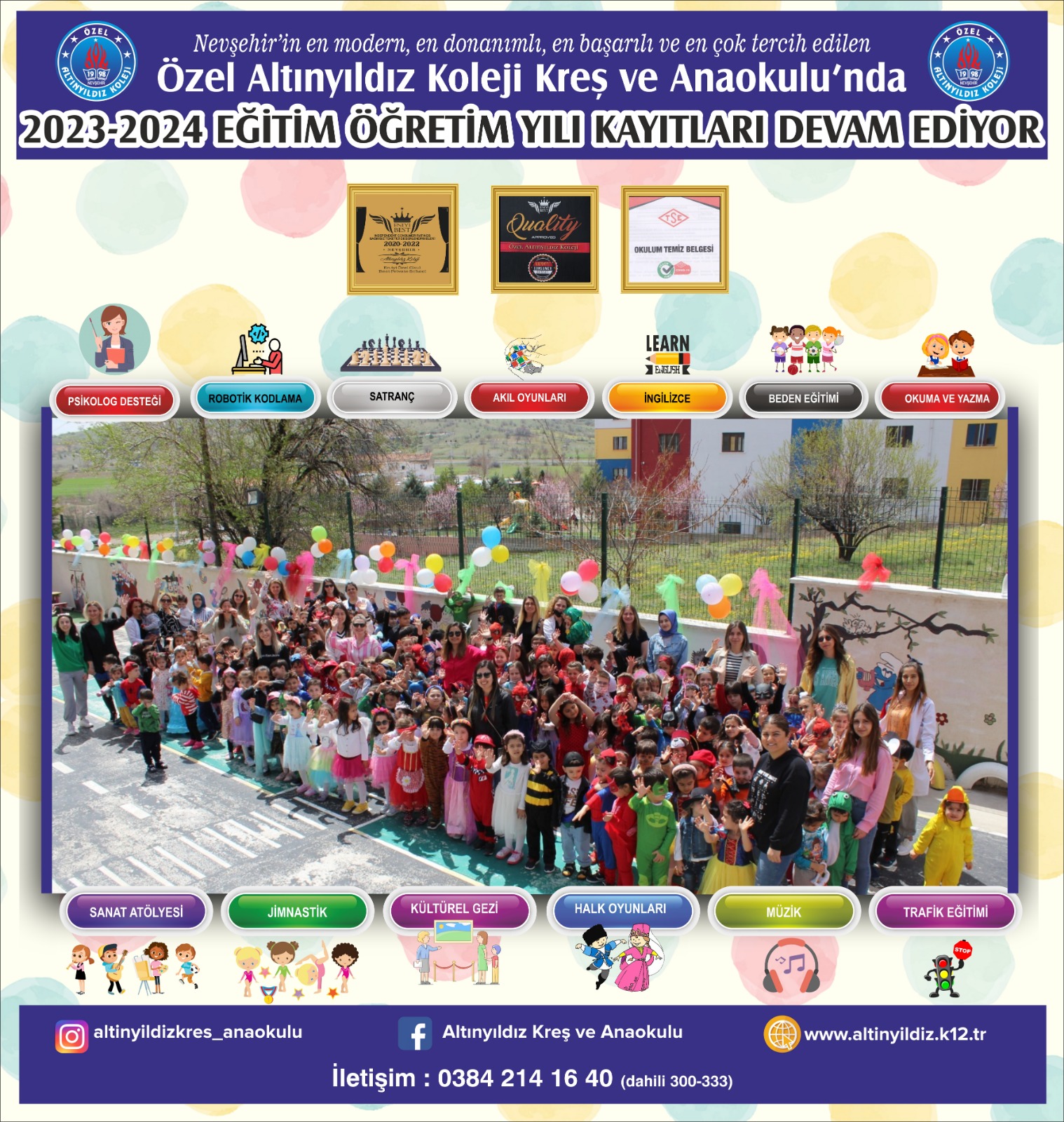 ALTINYILDIZ KREŞ VE ANAOKULUNDA 2023-2024 EĞİTİM ÖĞRETİM KAYITLARI DEVAM EDİYOR