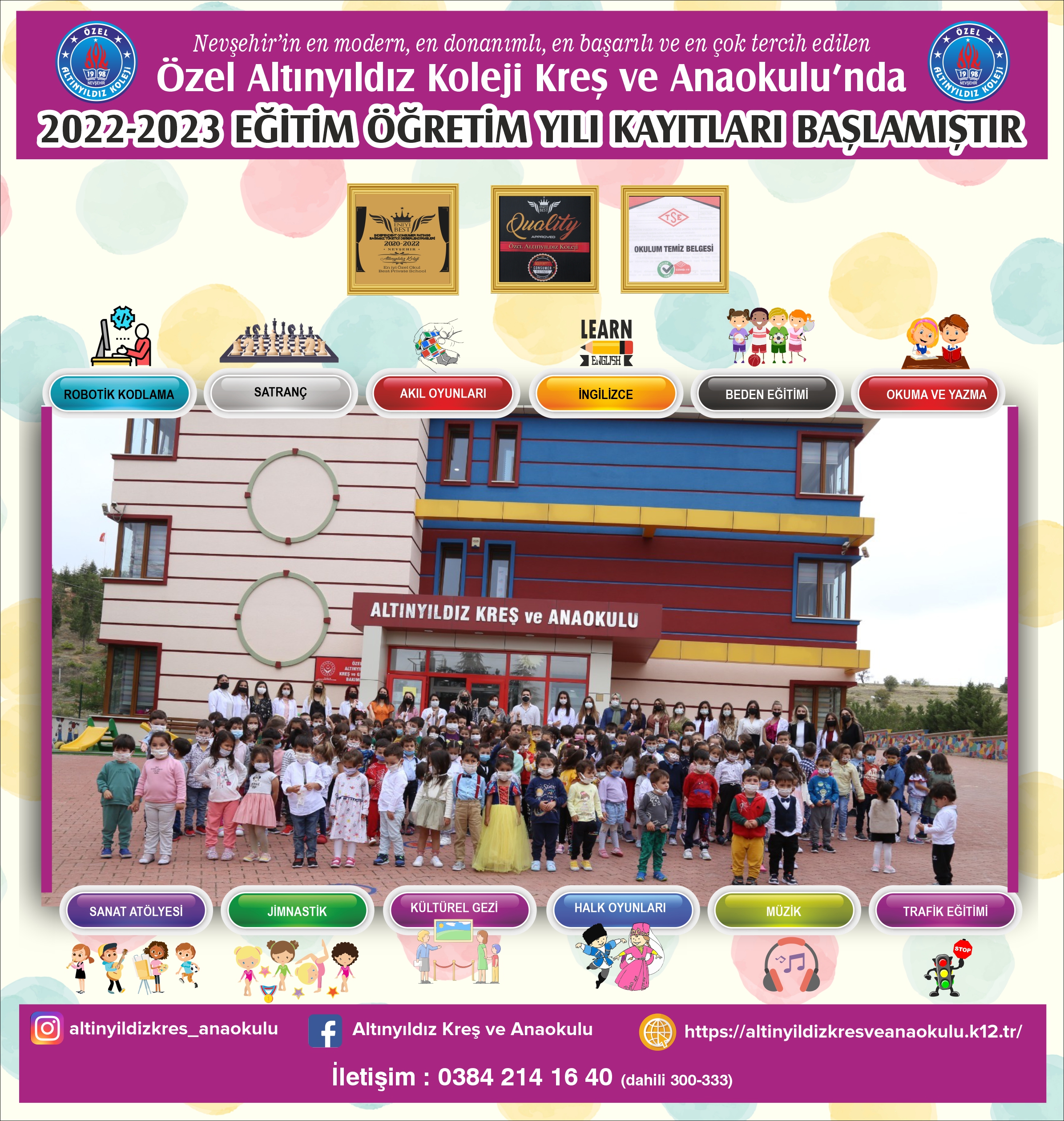 ÖZEL ALTINYILDIZ KREŞ VE ANAOKULU’NDA 2022-2023 EĞİTİM ÖĞRETİM YILI KAYITLARIMIZ BAŞLADI
