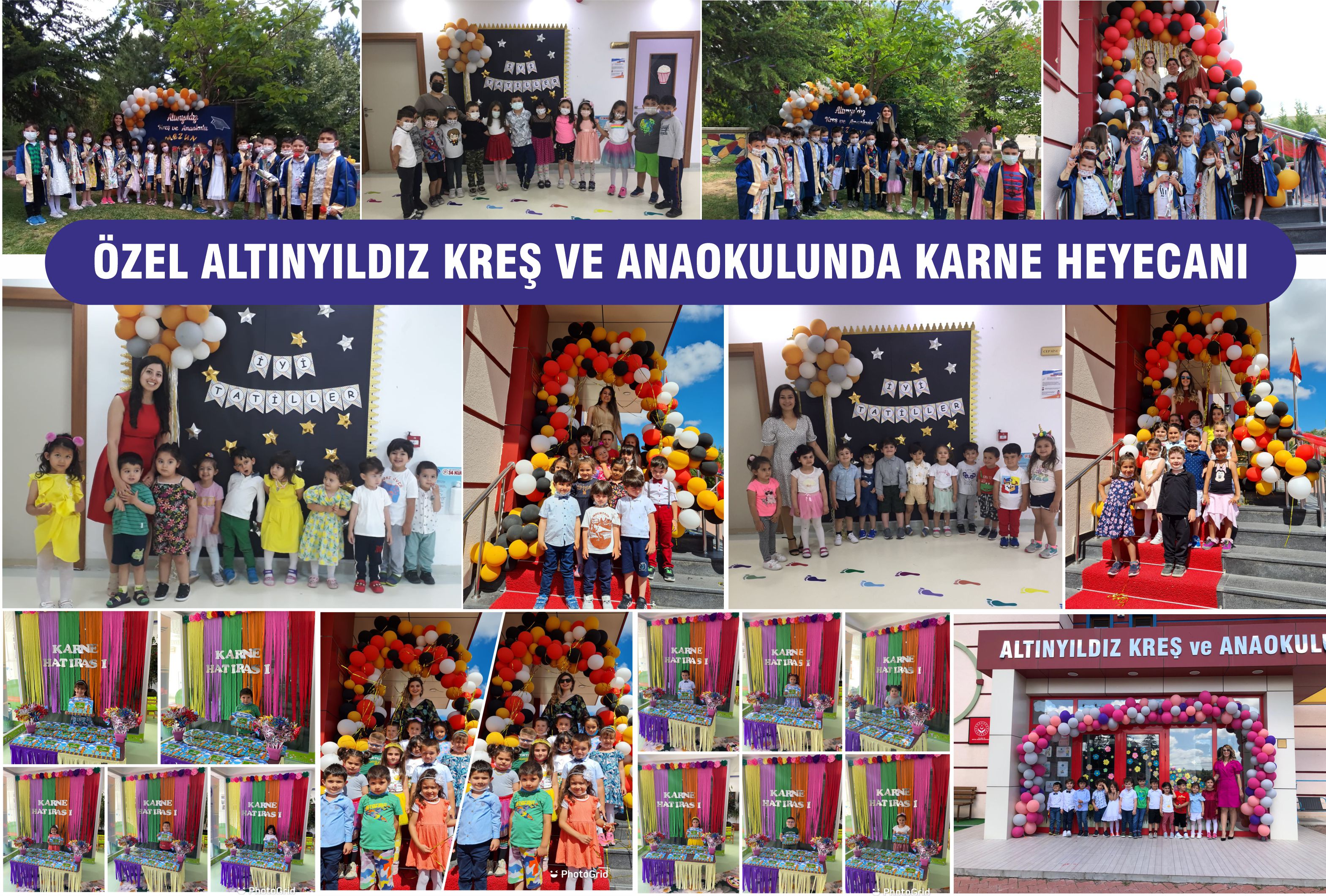 ÖZEL ALTINYILDIZ KREŞ VE ANAOKULUNDA KARNE HEYECANI YAŞANDI